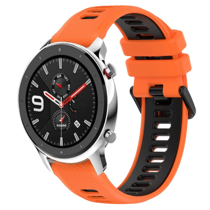 For Amazfit GTR 4 22MM Sports Two-Color Silicone Watch Band(Orange+Black) -  by PMC Jewellery | Online Shopping South Africa | PMC Jewellery