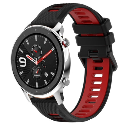 For Amazfit GTR 4 22MM Sports Two-Color Silicone Watch Band(Black+Red) -  by PMC Jewellery | Online Shopping South Africa | PMC Jewellery