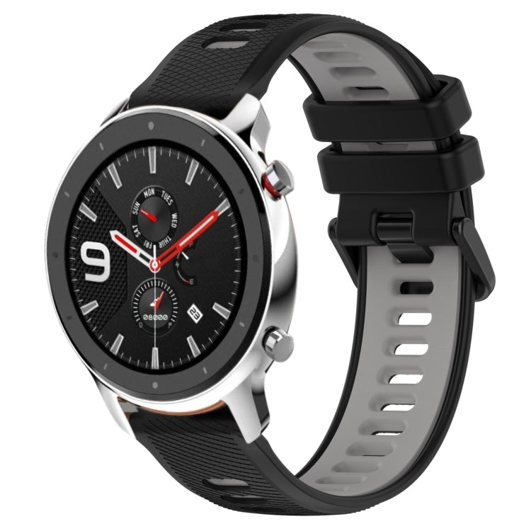 For Amazfit GTR 4 22MM Sports Two-Color Silicone Watch Band(Black+Grey) -  by PMC Jewellery | Online Shopping South Africa | PMC Jewellery