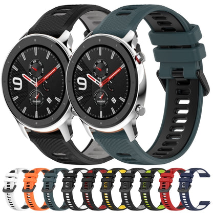 For Amazfit GTR 4 Pro 22MM Sports Two-Color Silicone Watch Band(Black+Green) -  by PMC Jewellery | Online Shopping South Africa | PMC Jewellery