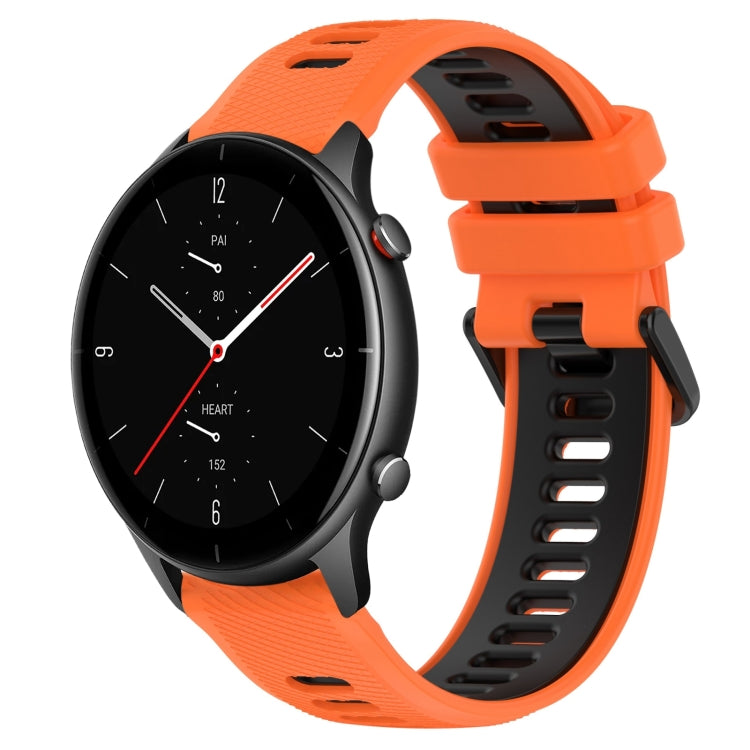 For Amazfit GTR 2e 22MM Sports Two-Color Silicone Watch Band(Orange+Black) -  by PMC Jewellery | Online Shopping South Africa | PMC Jewellery