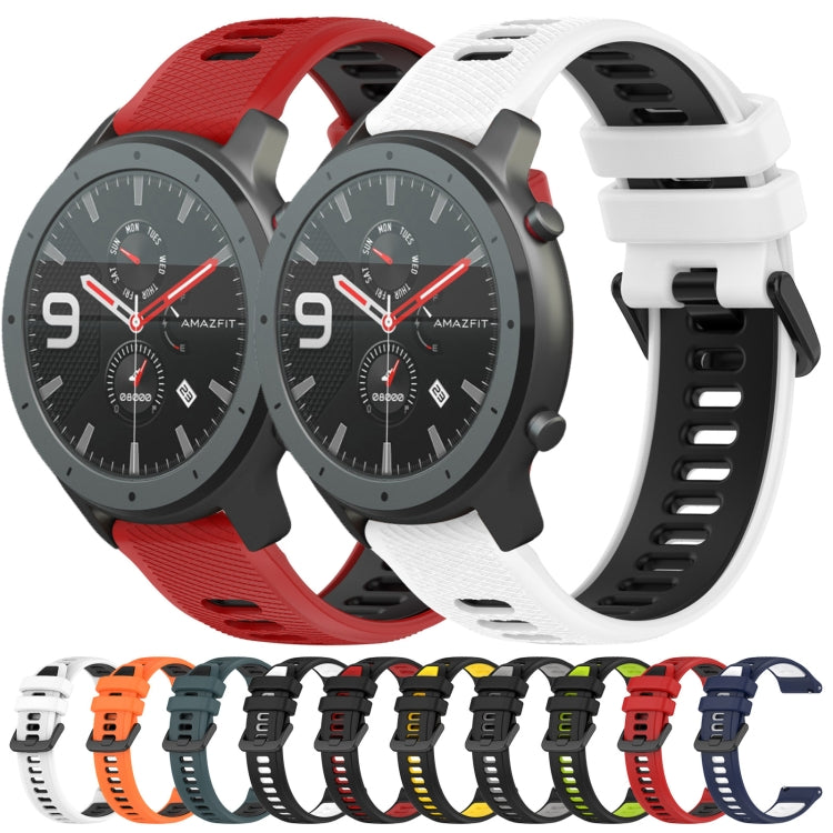 For Amazfit GTR 47mm 22MM Sports Two-Color Silicone Watch Band(Red+Black) -  by PMC Jewellery | Online Shopping South Africa | PMC Jewellery