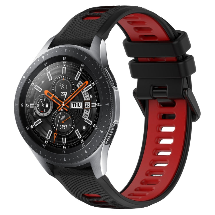 For Samsung Galaxy Watch 46mm 22mm Sports Two-Color Silicone Watch Band(Black+Red) -  by PMC Jewellery | Online Shopping South Africa | PMC Jewellery