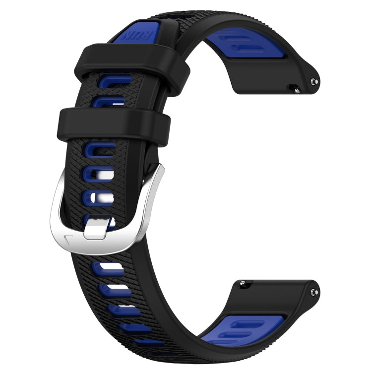 For Amazfit GTS 4 22mm Cross Texture Two Color Silicone Steel Buckle Watch Band(Black+Blue) -  by PMC Jewellery | Online Shopping South Africa | PMC Jewellery