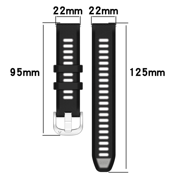 For Amazfit 3 22mm Cross Texture Two Color Silicone Steel Buckle Watch Band(White+Blue) -  by PMC Jewellery | Online Shopping South Africa | PMC Jewellery