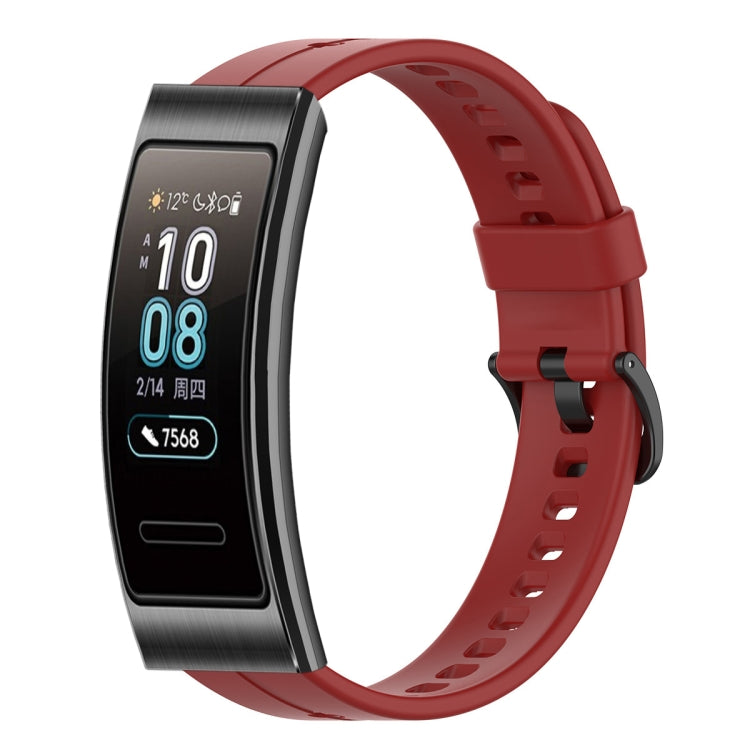 For Huawei Band 3 Solid Color Silicone Watch Band(Red) - Smart Wear by PMC TechLife | Online Shopping South Africa | PMC TechLife