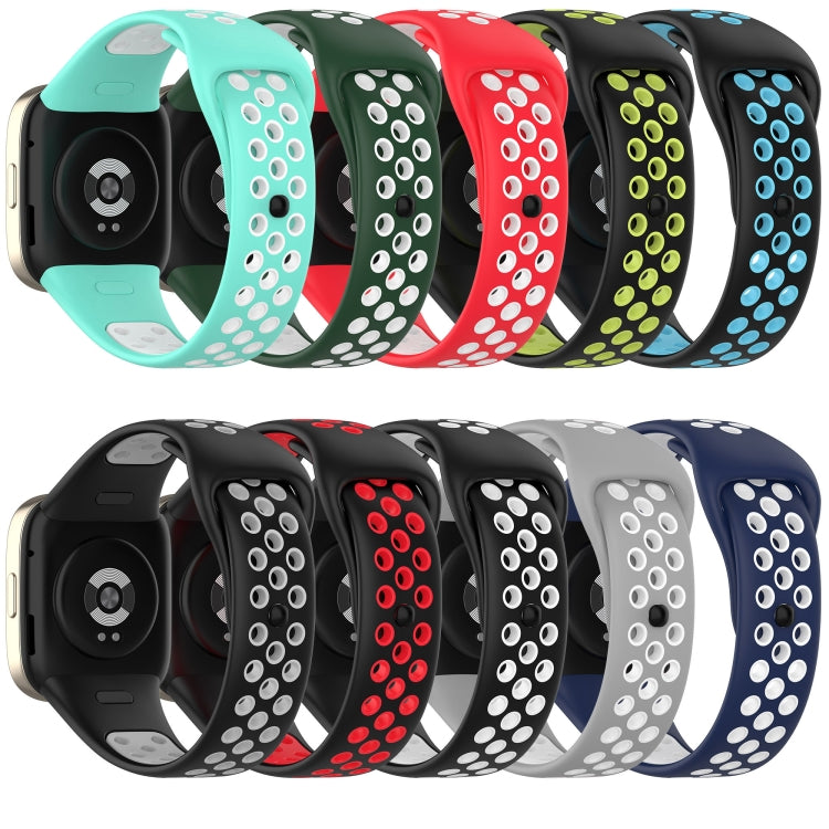 For Redmi Watch 3 Sports Two-Color Silicone Watch Band(Teal+White) - Smart Wear by PMC Jewellery | Online Shopping South Africa | PMC Jewellery