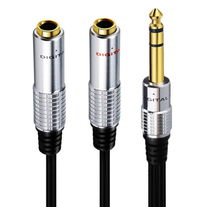 JUNSUNMAY 6.35mm Male to Dual 6.35mm Female Stereo Audio Adapter, Length: 0.2m - Microphone Audio Cable & Connector by JUNSUNMAY | Online Shopping South Africa | PMC Jewellery | Buy Now Pay Later Mobicred