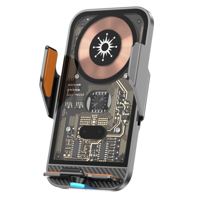 C11 Car 15W Automatically Open Transparent Type-C Wireless Charger Stand(Gold) - free shipping - PMC TechLife - Order now!