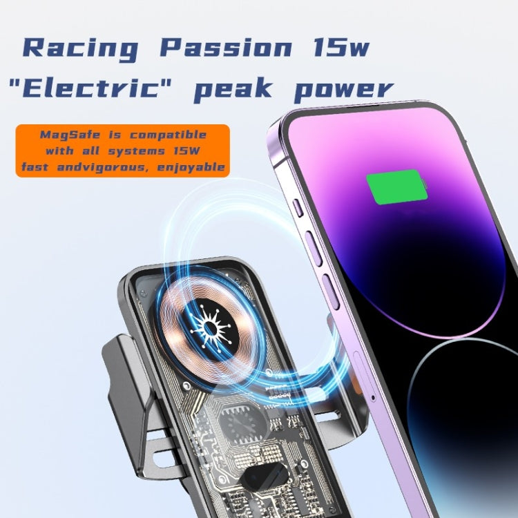 C11 Car 15W Automatically Open Transparent Type-C Wireless Charger Stand(Gold) - free shipping - PMC TechLife - Order now!