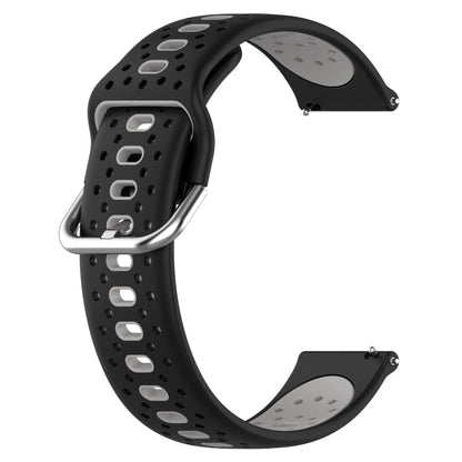 For GarminMove Trend 20mm Breathable Two-Color Silicone Watch Band(Black+Grey) - Watch Bands by PMC Jewellery | Online Shopping South Africa | PMC Jewellery