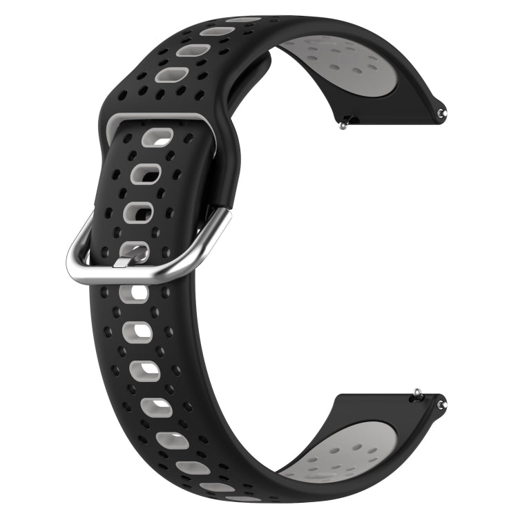 For Garmin Vivoactive3 20mm Breathable Two-Color Silicone Watch Band(Black+Grey) - Watch Bands by PMC Jewellery | Online Shopping South Africa | PMC Jewellery