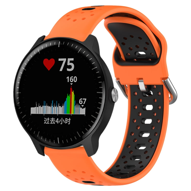 For Garmin Vivoactive3 Music 20mm Breathable Two-Color Silicone Watch Band(Orange+Black) - Watch Bands by PMC Jewellery | Online Shopping South Africa | PMC Jewellery