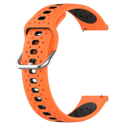 For Garmin Venu 2 Plus 20mm Breathable Two-Color Silicone Watch Band(Orange+Black) - Watch Bands by PMC Jewellery | Online Shopping South Africa | PMC Jewellery