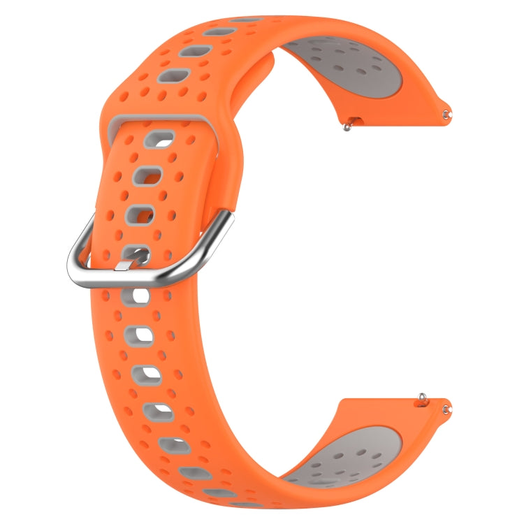 For Garmin Venu 2 Plus 20mm Breathable Two-Color Silicone Watch Band(Orange+Grey) - Watch Bands by PMC Jewellery | Online Shopping South Africa | PMC Jewellery