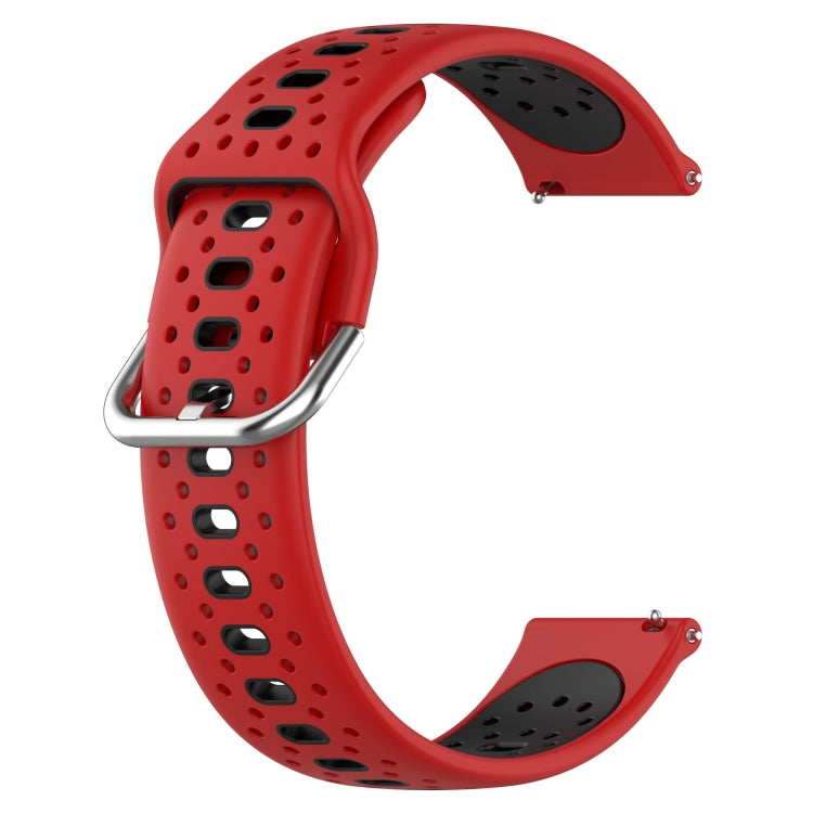 For Garmin Venu 20mm Breathable Two-Color Silicone Watch Band(Red+Black) -  by PMC Jewellery | Online Shopping South Africa | PMC Jewellery