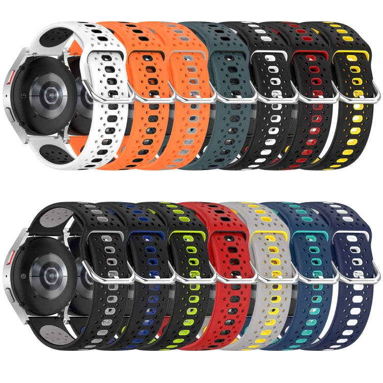 For Garmin Forerunner 55 20mm Breathable Two-Color Silicone Watch Band(Orange+Black) - Watch Bands by PMC TechLife | Online Shopping South Africa | PMC TechLife