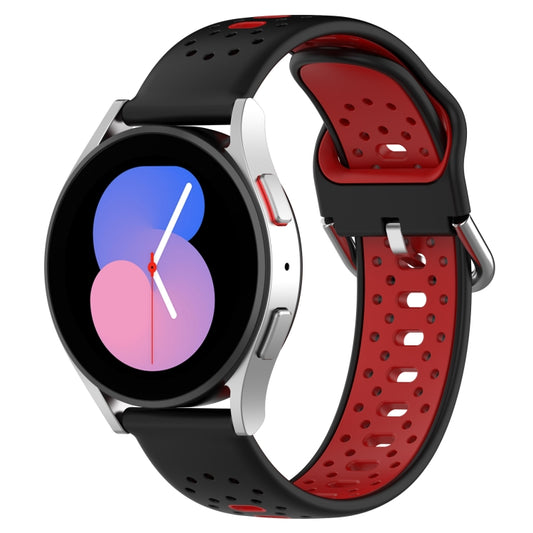 For Samsung Galaxy Watch 5 40mm 20mm Breathable Two-Color Silicone Watch Band(Black+Red) -  by PMC Jewellery | Online Shopping South Africa | PMC Jewellery