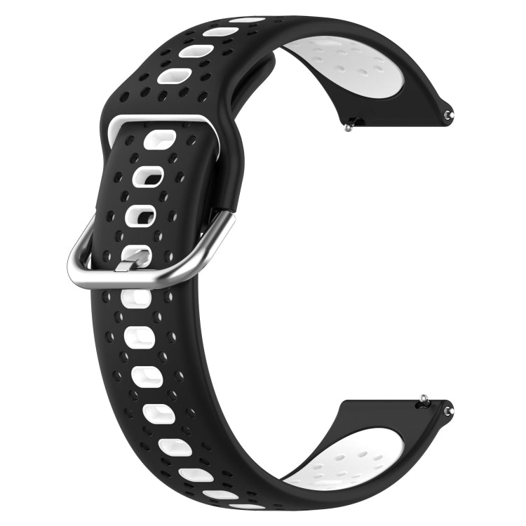 For Amazfit GTS 2E 20mm Breathable Two-Color Silicone Watch Band(Black+White) - Watch Bands by PMC Jewellery | Online Shopping South Africa | PMC Jewellery