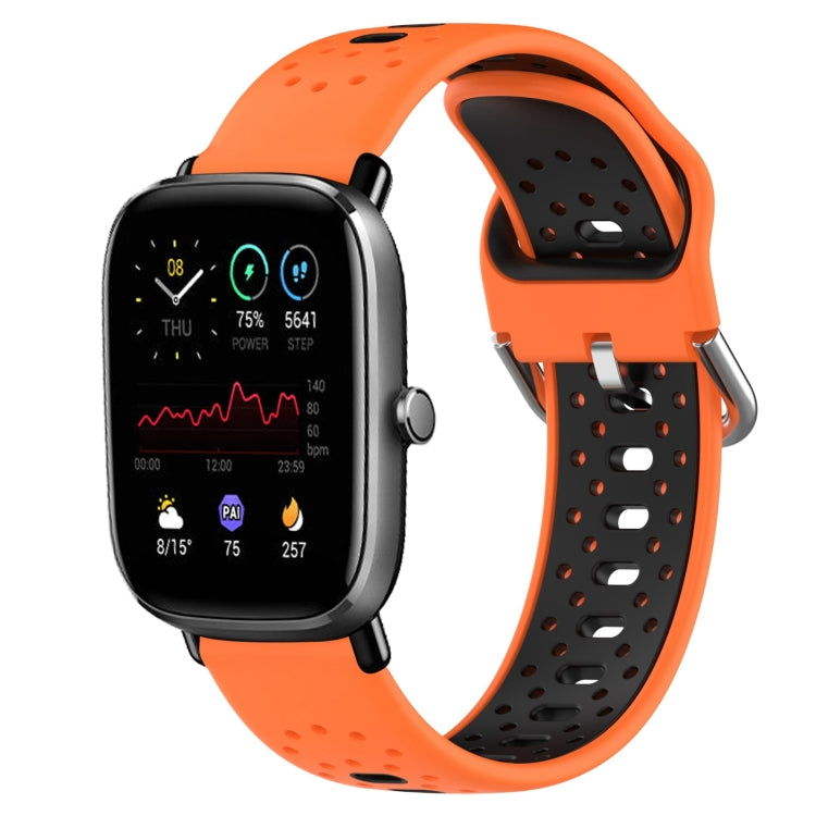 For Amazfit GTS 2 Mini 20mm Breathable Two-Color Silicone Watch Band(Orange+Black) -  by PMC Jewellery | Online Shopping South Africa | PMC Jewellery