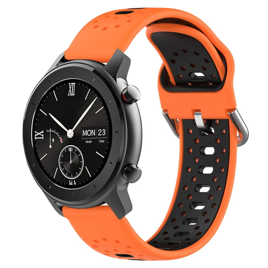 For Amazfit GTR 42mm 20mm Breathable Two-Color Silicone Watch Band(Orange+Black) -  by PMC Jewellery | Online Shopping South Africa | PMC Jewellery