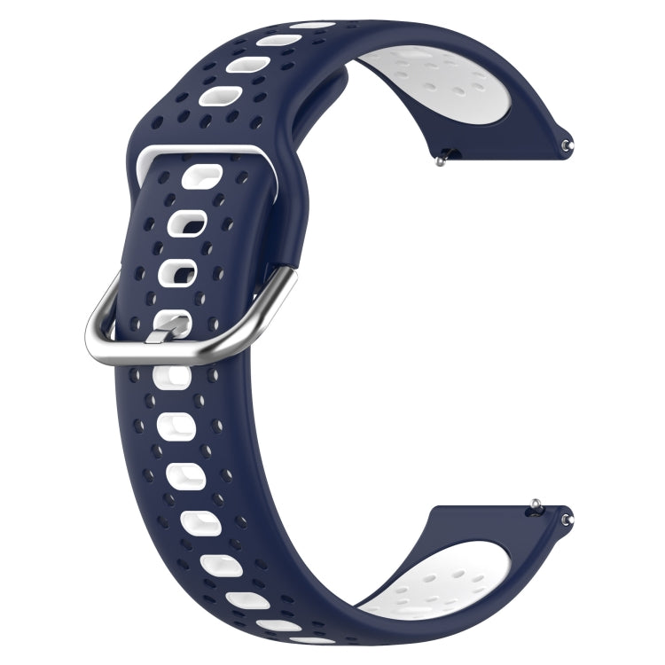 For Amazfit Pop Pro 20mm Breathable Two-Color Silicone Watch Band(Midnight Blue+White) - Watch Bands by PMC TechLife | Online Shopping South Africa | PMC TechLife
