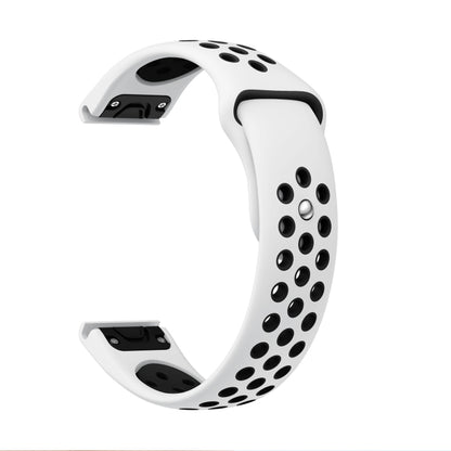 For Garmin MARQ Athlete Gen 2 22mm Sports Breathable Silicone Watch Band(White+Black) -  by PMC Jewellery | Online Shopping South Africa | PMC Jewellery