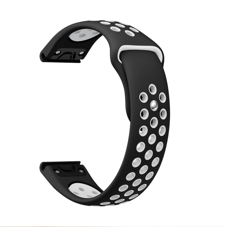 For Garmin EPIX Gen 2 22mm Sports Breathable Silicone Watch Band(Black+White) -  by PMC Jewellery | Online Shopping South Africa | PMC Jewellery