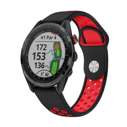 For Garmin Approach S62 22mm Sports Breathable Silicone Watch Band(Black+Red) -  by PMC Jewellery | Online Shopping South Africa | PMC Jewellery