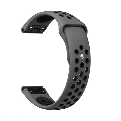 For Garmin Approach S62 22mm Sports Breathable Silicone Watch Band(Grey+Black) -  by PMC Jewellery | Online Shopping South Africa | PMC Jewellery