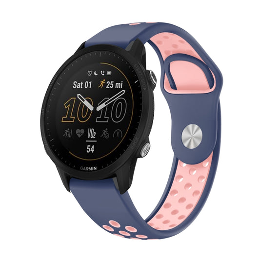 For Garmin Forerunner 955 22mm Sports Breathable Silicone Watch Band(Midnight Blue+Pink) -  by PMC Jewellery | Online Shopping South Africa | PMC Jewellery