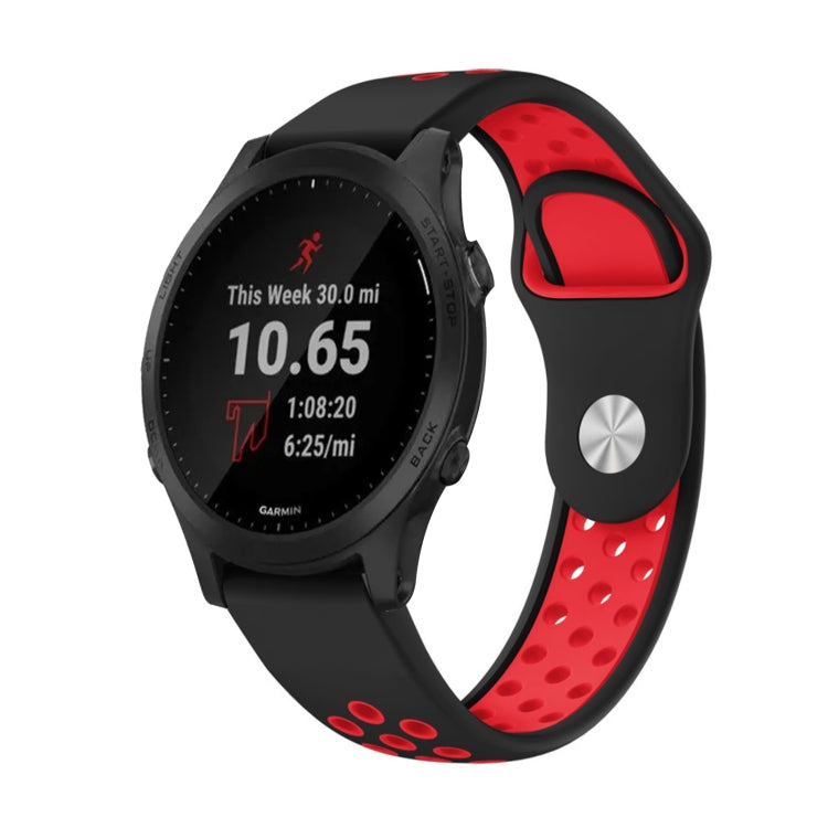 For Garmin Forerunner 945 22mm Sports Breathable Silicone Watch Band(Black+Red) -  by PMC Jewellery | Online Shopping South Africa | PMC Jewellery