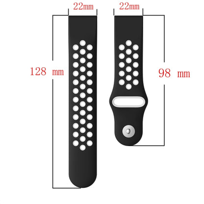 For Garmin EPIX Gen 2 22mm Sports Breathable Silicone Watch Band(Black+Grey) -  by PMC Jewellery | Online Shopping South Africa | PMC Jewellery