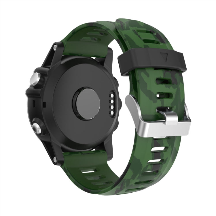 For Garmin Tactix 7 Pro 26mm Camouflage Printed Silicone Watch Band(Army Green+Army Camouflage) -  by PMC Jewellery | Online Shopping South Africa | PMC Jewellery