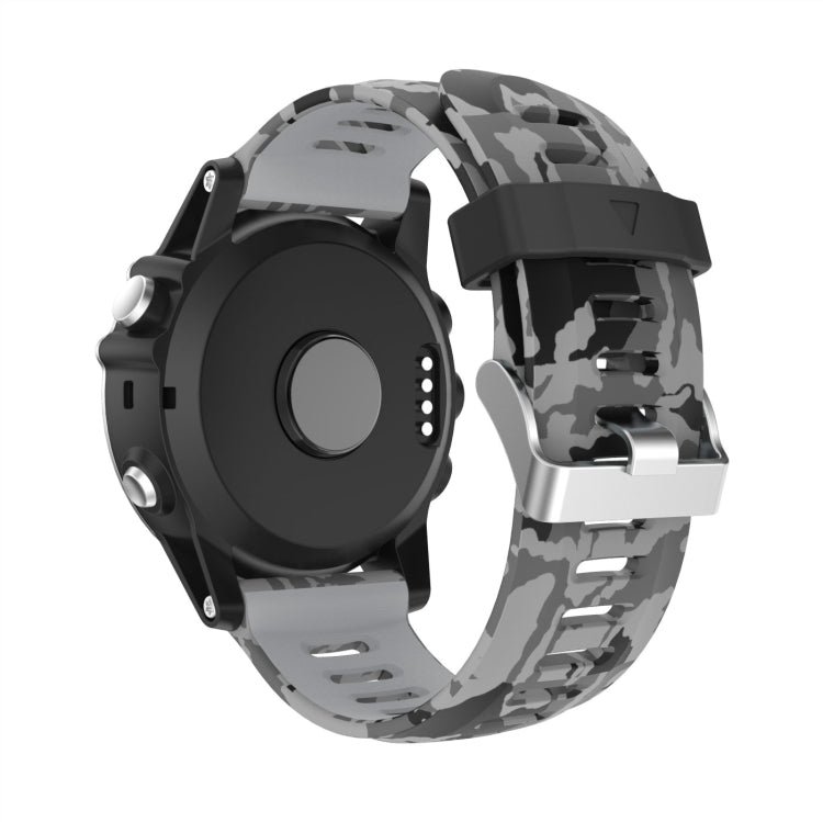 For Garmin Fenix 3 HR 26mm Camouflage Printed Silicone Watch Band(Grey+Army Camouflage) -  by PMC Jewellery | Online Shopping South Africa | PMC Jewellery