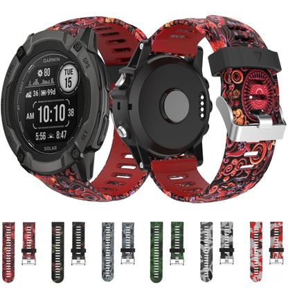 For Garmin Tactix Delta 26mm Camouflage Printed Silicone Watch Band(Red+Army Camouflage) -  by PMC Jewellery | Online Shopping South Africa | PMC Jewellery