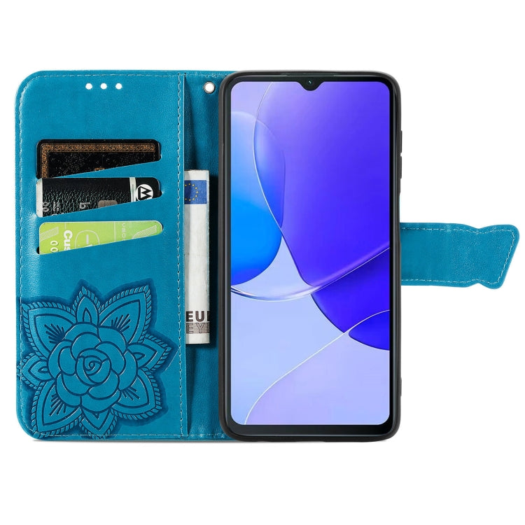 For Huawei Enjoy 60X Butterfly Love Flower Embossed Leather Phone Case(Blue) - Huawei Cases by PMC Jewellery | Online Shopping South Africa | PMC Jewellery