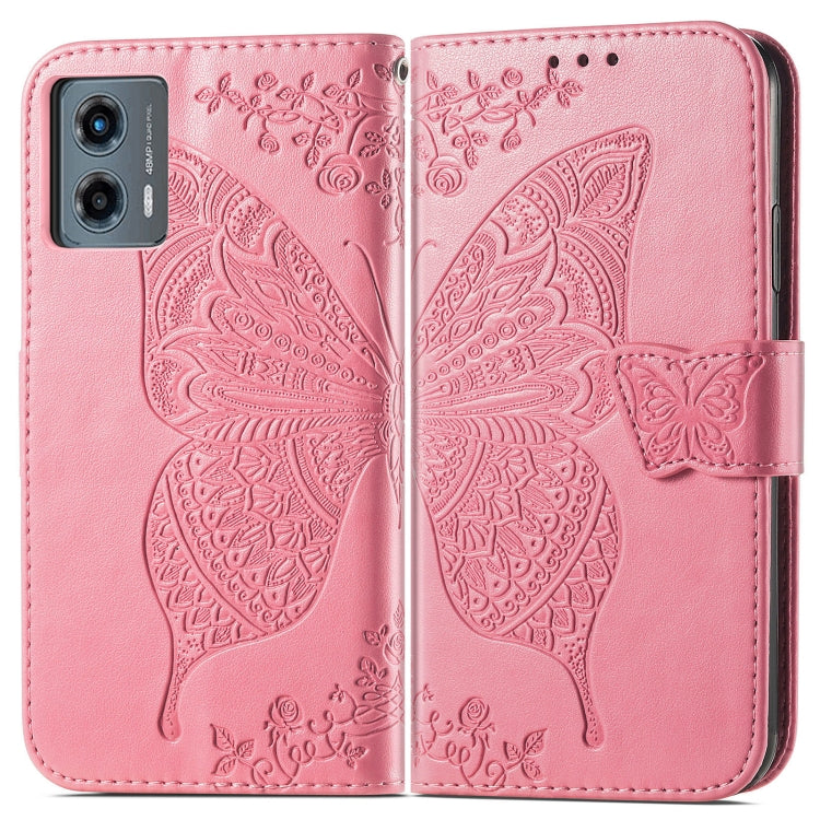 For Motorola Moto G 5G 2023 Butterfly Love Flower Embossed Leather Phone Case(Pink) - Motorola Cases by PMC Jewellery | Online Shopping South Africa | PMC Jewellery