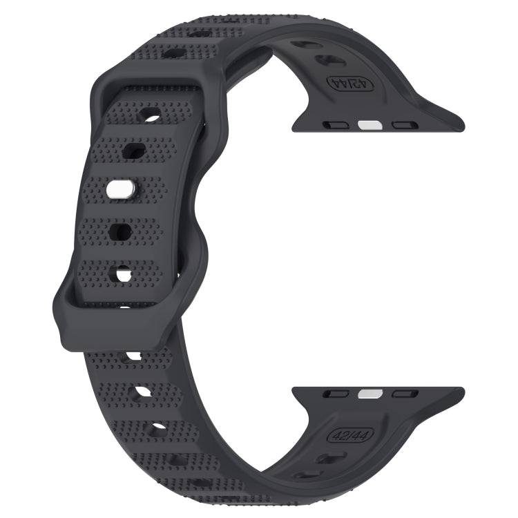 For Apple Watch Ultra 49mm Reverse Buckle Dot Texture Silicone Watch Band(Dark Gray) - Watch Bands by PMC Jewellery | Online Shopping South Africa | PMC Jewellery