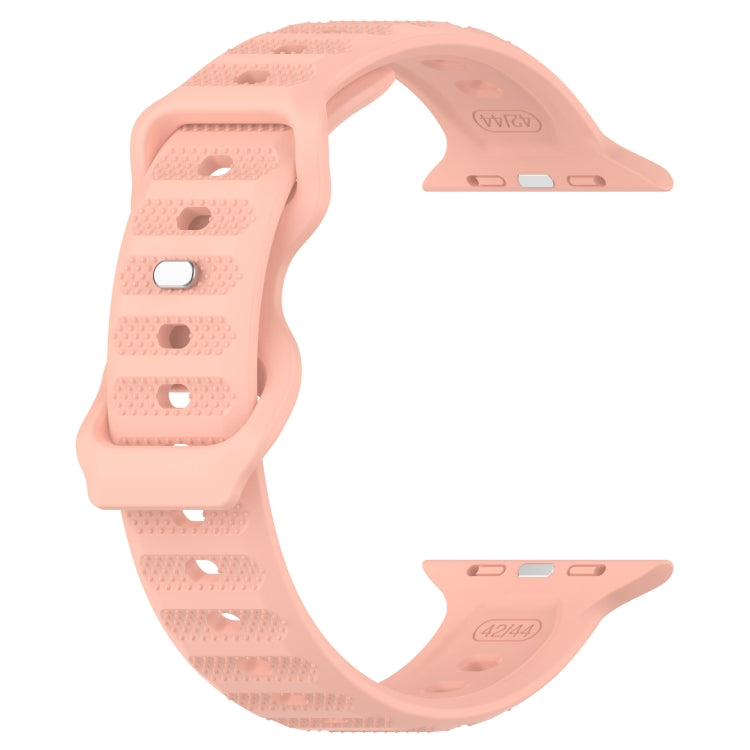 For Apple Watch 8 45mm Reverse Buckle Dot Texture Silicone Watch Band(Pink) - Watch Bands by PMC Jewellery | Online Shopping South Africa | PMC Jewellery