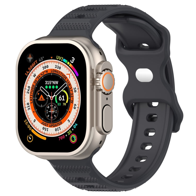 For Apple Watch 8 41mm Reverse Buckle Dot Texture Silicone Watch Band(Dark Gray) - Watch Bands by PMC TechLife | Online Shopping South Africa | PMC TechLife
