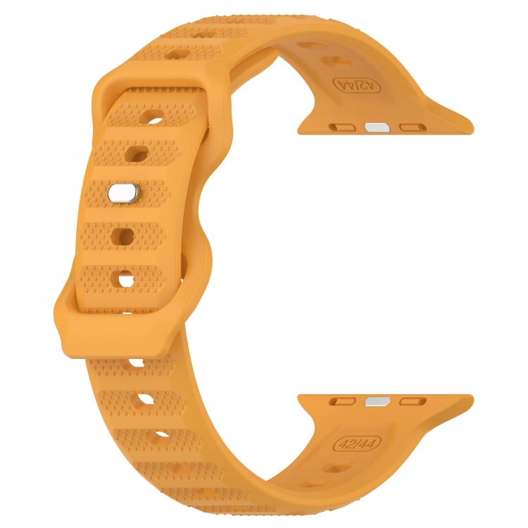 For Apple Watch 7 41mm Reverse Buckle Dot Texture Silicone Watch Band(Yellow) - Watch Bands by PMC TechLife | Online Shopping South Africa | PMC TechLife