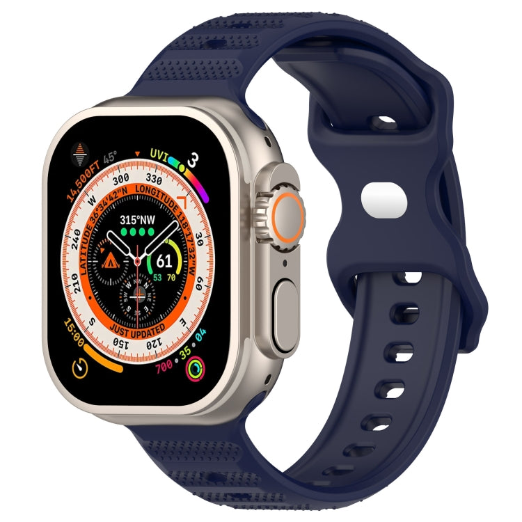 For Apple Watch 7 41mm Reverse Buckle Dot Texture Silicone Watch Band(Midnight Blue) - Watch Bands by PMC Jewellery | Online Shopping South Africa | PMC Jewellery