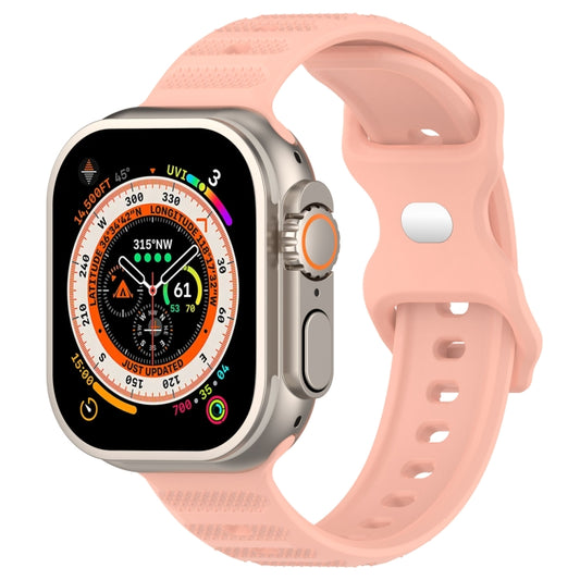 For Apple Watch SE 2022 44mm Reverse Buckle Dot Texture Silicone Watch Band(Pink) - Watch Bands by PMC Jewellery | Online Shopping South Africa | PMC Jewellery