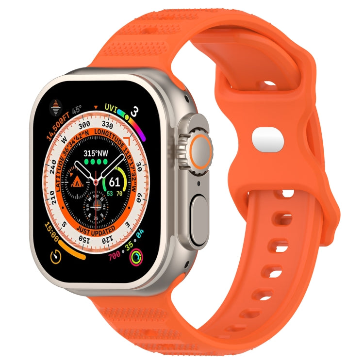 For Apple Watch SE 2022 40mm Reverse Buckle Dot Texture Silicone Watch Band(Orange) - Watch Bands by PMC TechLife | Online Shopping South Africa | PMC TechLife