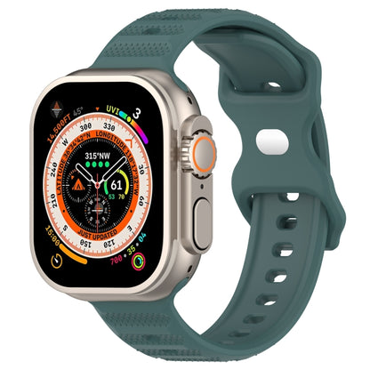 For Apple Watch SE 2022 40mm Reverse Buckle Dot Texture Silicone Watch Band(Olive Green) - Watch Bands by PMC Jewellery | Online Shopping South Africa | PMC Jewellery