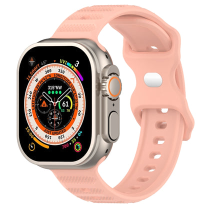 For Apple Watch SE 44mm Reverse Buckle Dot Texture Silicone Watch Band(Pink) - Watch Bands by PMC Jewellery | Online Shopping South Africa | PMC Jewellery