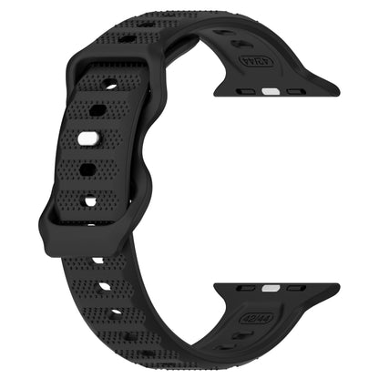 For Apple Watch SE 40mm Reverse Buckle Dot Texture Silicone Watch Band(Black) - Watch Bands by PMC Jewellery | Online Shopping South Africa | PMC Jewellery