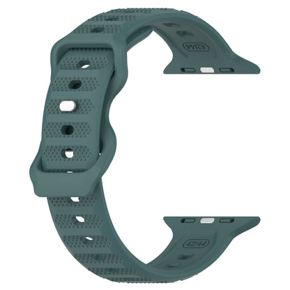 For Apple Watch 6 44mm Reverse Buckle Dot Texture Silicone Watch Band(Olive Green) - Watch Bands by PMC Jewellery | Online Shopping South Africa | PMC Jewellery