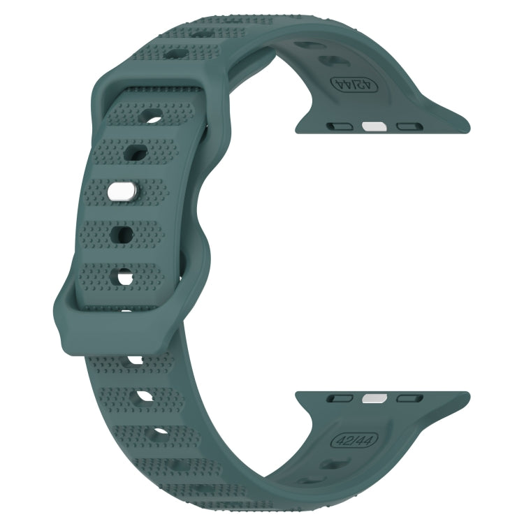 For Apple Watch 6 40mm Reverse Buckle Dot Texture Silicone Watch Band(Olive Green) - Watch Bands by PMC Jewellery | Online Shopping South Africa | PMC Jewellery